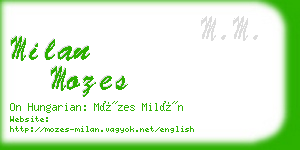 milan mozes business card